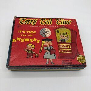 Rare, vintage 1958 Jacmar Terry Tell Time Electronic Quiz game #437